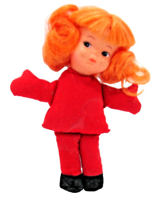 Rare Vintage RED HAIR RED OUTFIT   7 Inch Uneeda Soft Body Rubber Head  Doll #B4