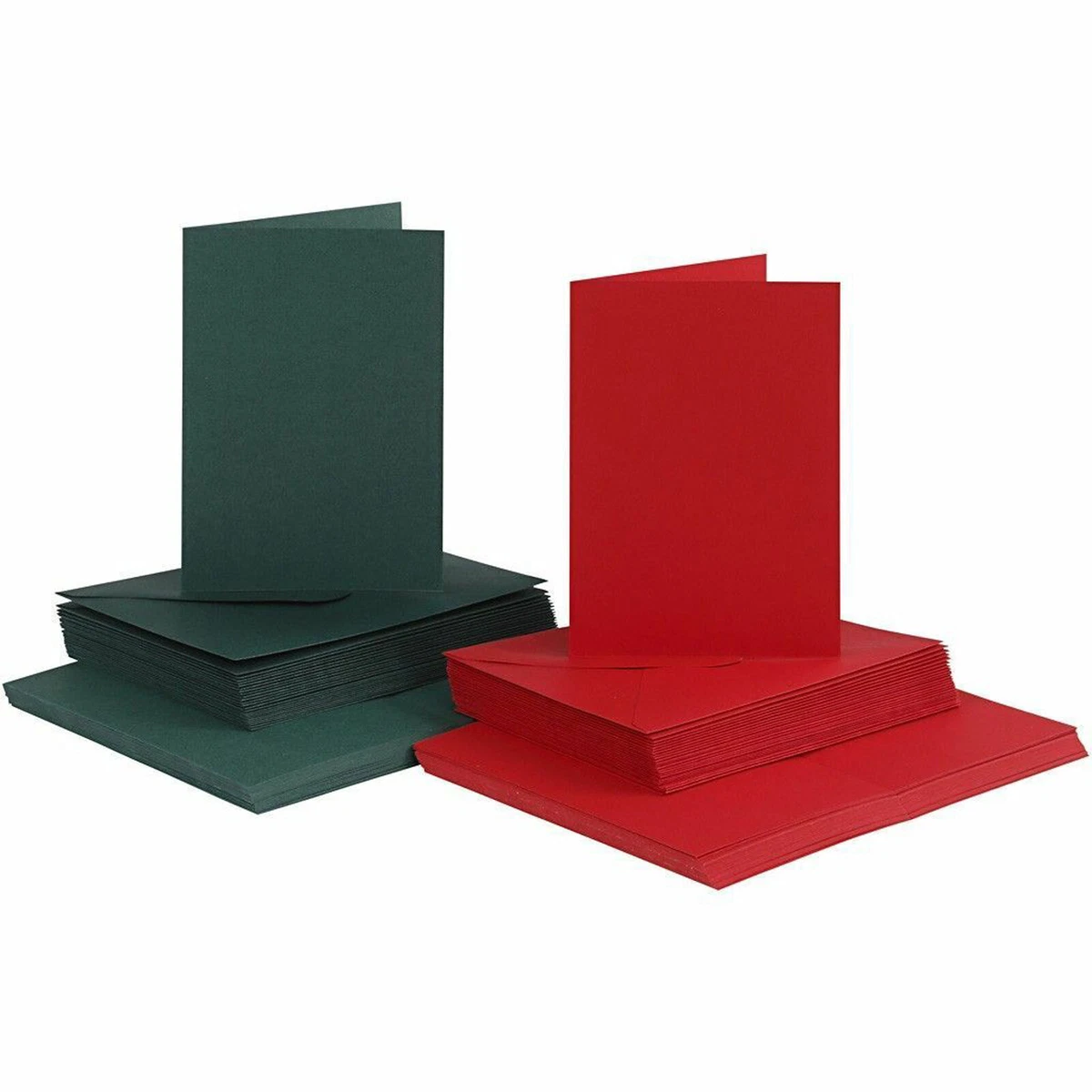 Tarjetas y sobres en blanco rojos o verdes A6 para hacer tarjetas de Navidad 230 gsm