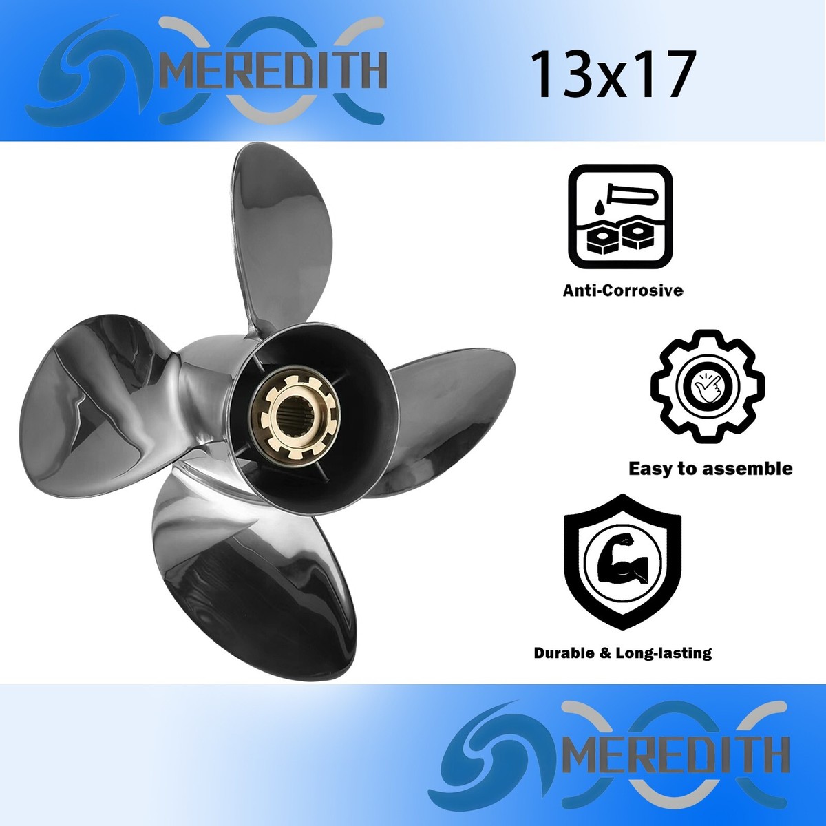 Mercury Spitfire X7 Propeller 48-8m0055549 17 Pitch for sale