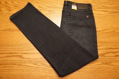 NWT MEN'S BUFFALO DAVID BITTON JEANS Jackson Slim Straight Dark Blue Stretch