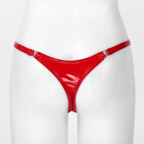 Womens Sexy PVC Leather Briefs Bikini G-string Thongs Mirror Emulsion Panties - Picture 9 of 61