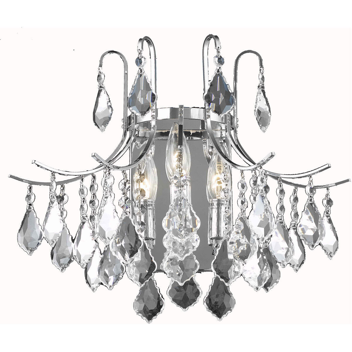 Wall Sconce French Pendant Crystal and Chrome Dining Room Lighting Light Fixture