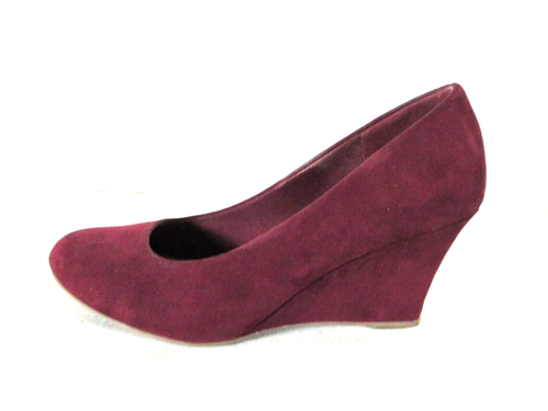 Dexflex bequeme weinrote hochhackige Pumps mit Keilabsatz Damenschuhe 9 1/2 (SW37) - Bild 3 von 9