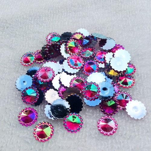 Glitter 12 mm Top quality Clear Crystal 3D Decoration Flatback Rhinestones 80pcs - Picture 13 of 21