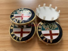 4x 60mm Alfa Romeo Alloy Wheel Centre Cap Golden Set Decal Emblem Badge Logo