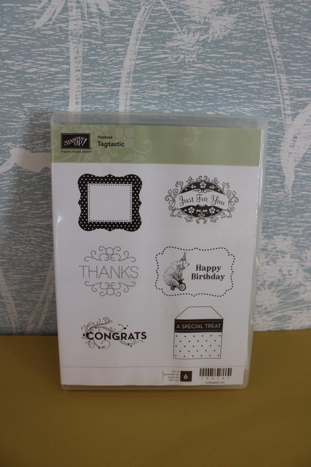 NEW Stampin Up Rubber Stamp Set Tag TAGTASTIC Label Polar Bear Bike W ...