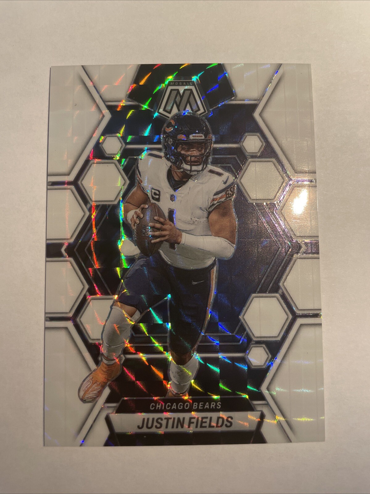 2023 Panini Mosaic Justin Fields White Prizm /25 Steelers Bears #33 SSP Rare