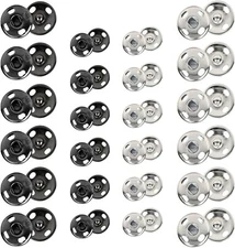 120 Sets Sew-on Snap Buttons Metal Snaps Fasteners Press Studs Buttons for Se...