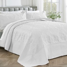 ENJOHOS California King White Quilt Set, Oversized - 120x120,