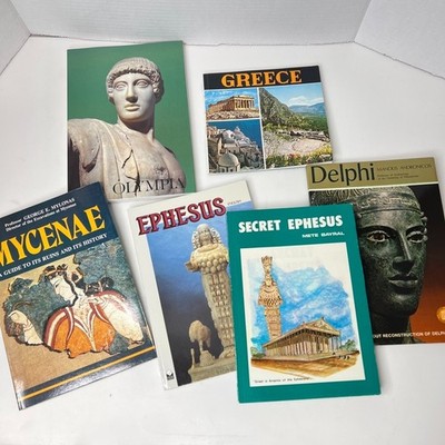 VTG Lot Greece Museum Travel Books Elphi Ephesus Olympia Mycenae Greek Ruins 80s