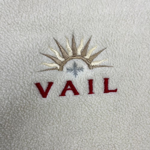 Vintage Vail Ski Resort Vest Jacket Adult XL Cream Fleece Full Zip Colorado 90s - Bild 3 von 9