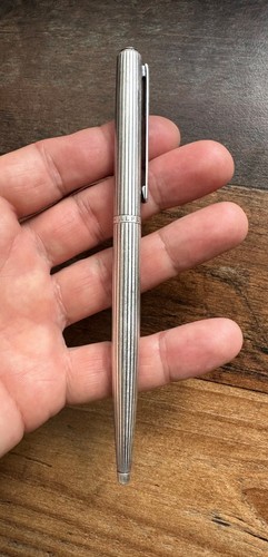 Vintage Dunhill Alfred Silver body Ballpoint Pen Limited From France Silver 953