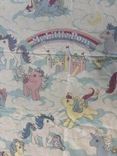 Vintage 80s My Little Pony Twin Flat Sheet Made USA - Fabric, Craft, Sleep