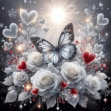 Butterfly Diamond Art Kit for Adults 12x12 Inch 5D DIY Wall Decor Craft Set Kit