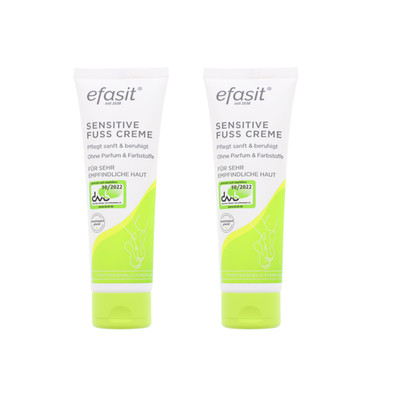2 x efasit Sensitive Fußcreme je 75ml Sehr Trockene & Empfindliche Haut
