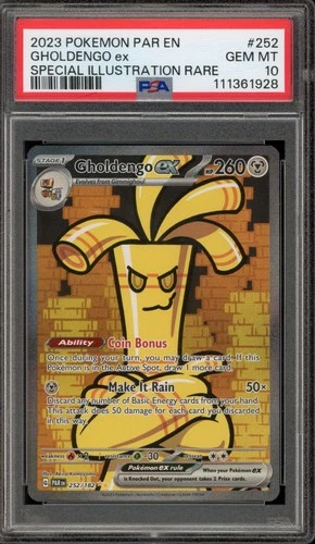 Pokemon Gholdengo ex Paradox Rift Special Illustration Rare #252 PSA 10 Gem Mint