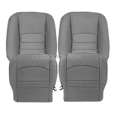 Driver & Passenger Cloth Seat Cover Gray For 2013-2018 Dodge Ram 1500 2500 3500