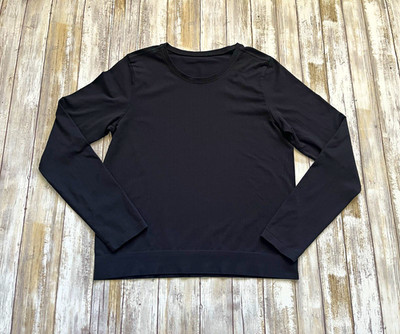 Athleta Women's Black In Motion Seamless Long Sleeve Size L Lightweight Feel