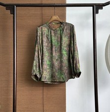 Gorgeous Top Quality 100 Mulberry Silk Blouse Natural Plants Juice Dyed W L