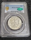 1943 Walking Liberty Half Dollar 50c  PCGS MS65 Gold Shield With CAC Sticker