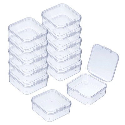 24Pcs Small Plastic Beads Storage Containers with Lids Square 1.8x1.77x0.79''