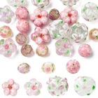21pcs Spring Theme Flower Lampwork Glass Beads Floral Crystal Beads for DIY