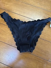BNWT Aerie Black Bikini Bottom Scalloped Edges Size Medium