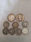 Silver Coin Mixed Lot  MERCURY Dimes and Quarters 1964 And Older