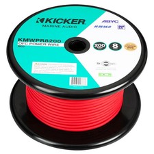 Kicker 47KMWPR8200 Marine-Grade 8AWG Power Wire 200 Feet - Red