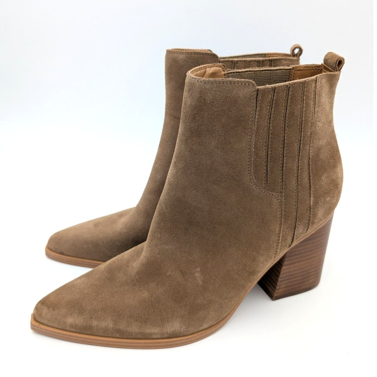 Marc Fisher LTD Oshay Pointed Toe Suede Ankle Boots Brown  display picture 3