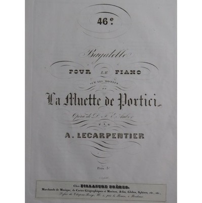LE CARPENTIER Adolphe Bagatelle No 46 Klavier ca1845