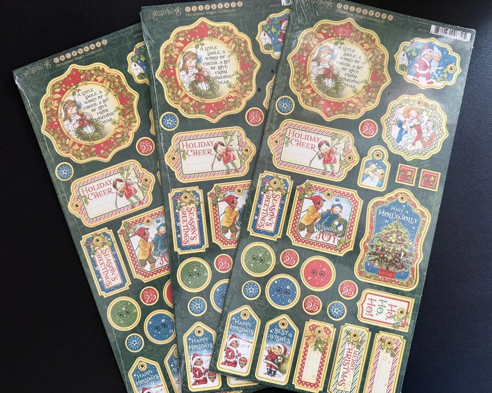 3 件装!!!  图形 45 圣诞魔法刨花板元素 (78) 件!!! 全新 — 第 2/4 张图片