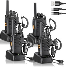 Long Range Walkie Talkie Two Way Radio Charge Headset Waterproof 4 PACK