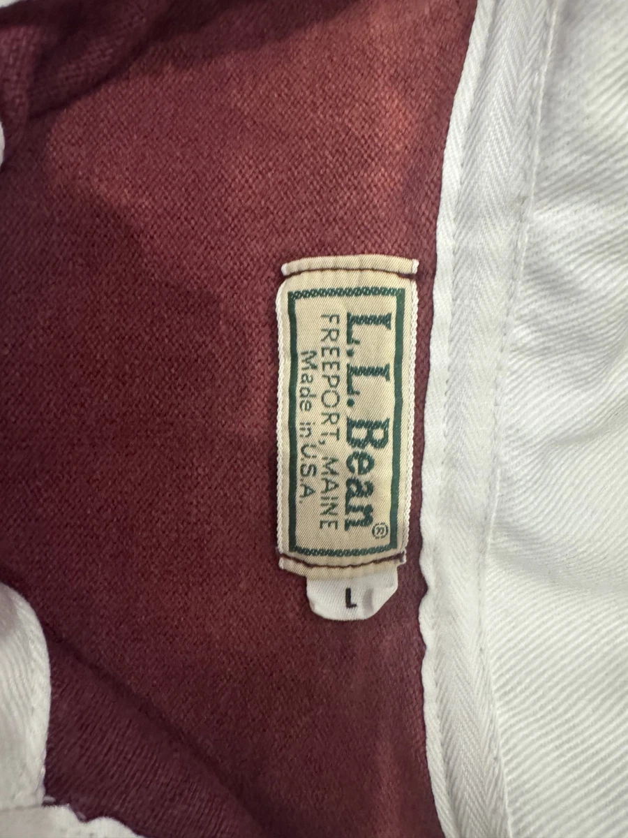 Vintage LL Bean Rugby Shirt Mens Large Heavy Cotton 80s Made in USA Polo