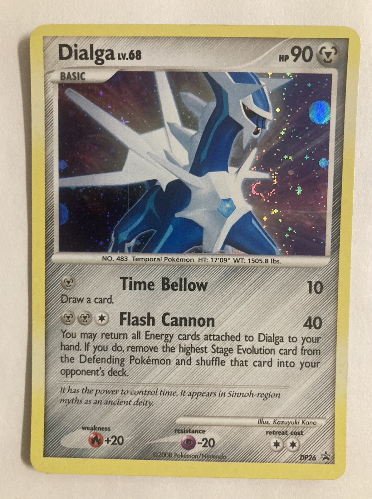 Dialga LV.68 Holo Rare Black Star Promo Card Diamond & Pearl DP26