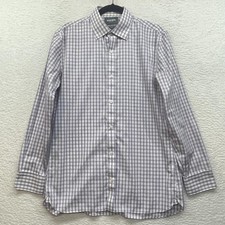Bonobos Shirt Mens 16 34 Purple Check Slim Fit Non Iron Long Sleeve Dress Shirt