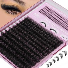 Dicke Wimpernverlängerung mit unteren Wimpernclustern 1 Stück (1er Pack), schwarz 