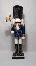 14" Nutcracker Swiss Guard with Gold Halberd, Blue/Red Coat, Black Hat [NC-04]