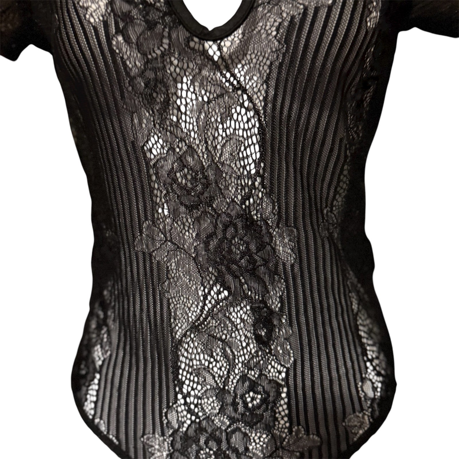 Charlotte Russe Black Lace Body Suit Women's Size XS