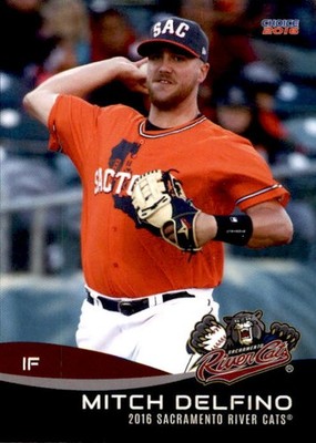 2016 Sacramento River Cats Choice #5 Mitch Delfino Cloverdale California CA Card