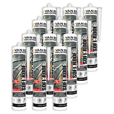 SOFI-ROOF Bitumendichtmasse 12x 300ml Kartusche zum Abdichten von Fugen