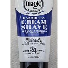 Magic Razorless Cream Shave Regular Strength Light Fresh Scent 6oz 170g 000188