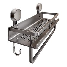 Heavy Duty Bathroom Wall Suction Cup Rack Shower Caddy Shelf Organiser Holder