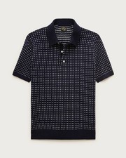 New JCrew Cashmere Polo Shirt Short Sleeve Sweater In Dots Size Large 198 NWT