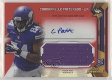 2013 Topps Finest Jumbo Relic Red Refractor 71/75 Cordarrelle Patterson Auto 5f2