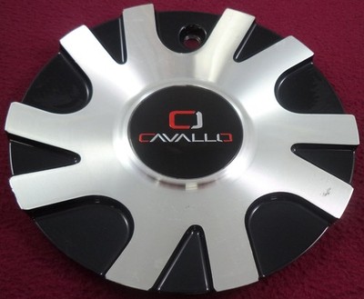 Cavallo Wheels Silver / Gloss Black Custom Wheel Center Cap # C-5492-1 (1)