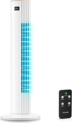Tower Fan for Bedroom, Quiet Oscillating Floor Fans with 70°, Remote Control