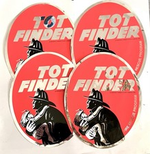 Lot4 Vintage Reflective TOT FINDER Fireman Fire Rescue Window Decal Sticker 1972