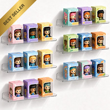 Lifewit Clear Acrylic Floating Shelves 14 Inch Wall Mount 6 Pack Display Storage