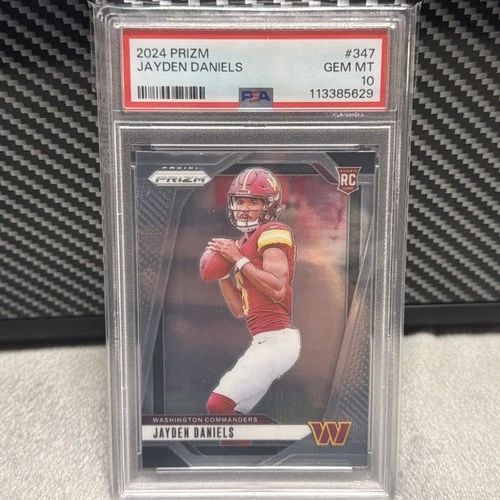 2024 Panini Prizm Jayden Daniels Base RC #347 PSA 10 GEM MINT Rookie Washington